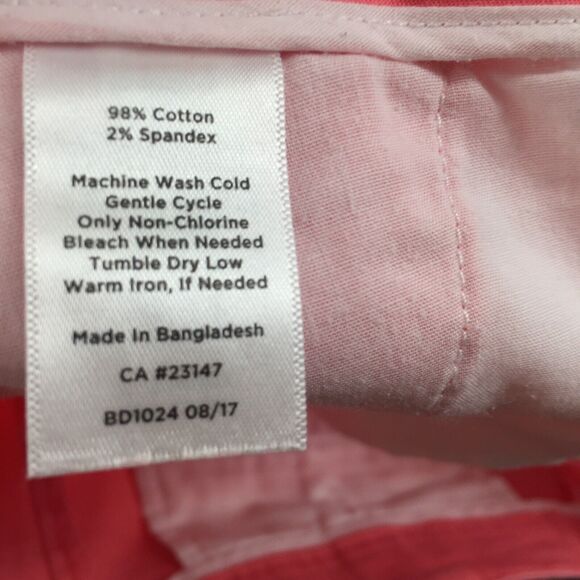 Talbots Longer Length Khaki Bermuda Shorts 4P Womens Petite Salmon Pink Modest - Picture 4 of 7